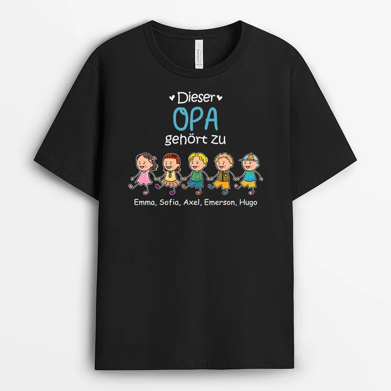 Diese Oma/Mama Gehört Zu Hand in Hand - Personalisiertes Geschenk | T-Shirt für Damen