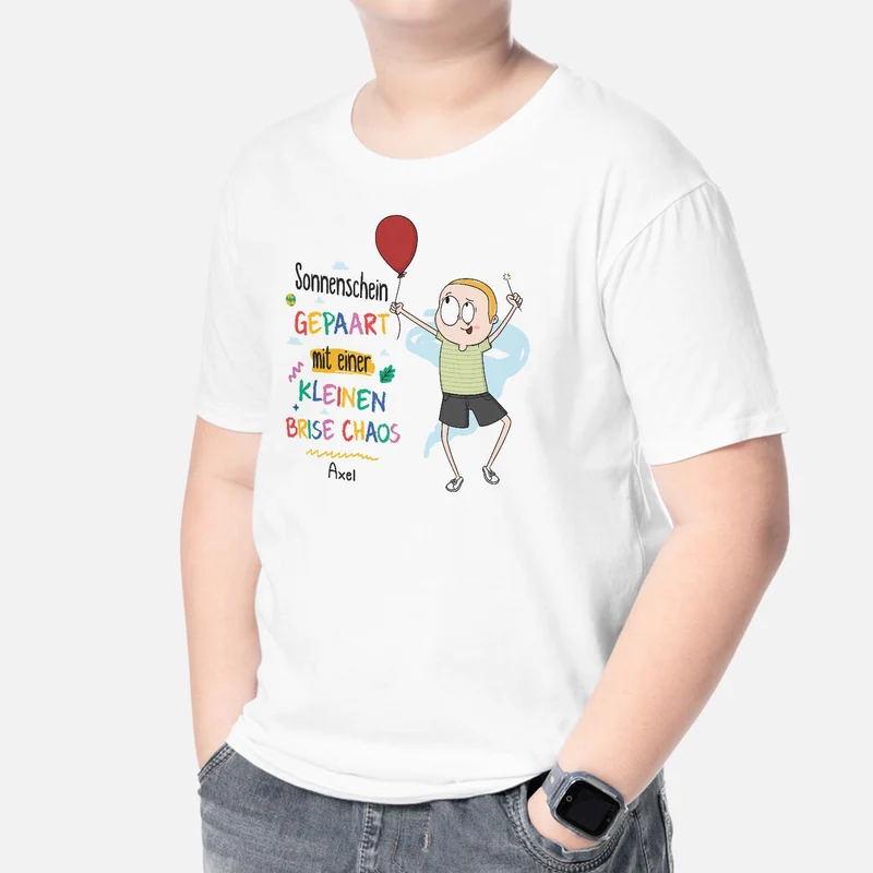 Sonnenschein Gepaart Mit Einer Kleinen Brise Chaos - Personalisiertes Geschenk | T-Shirt für Kinder