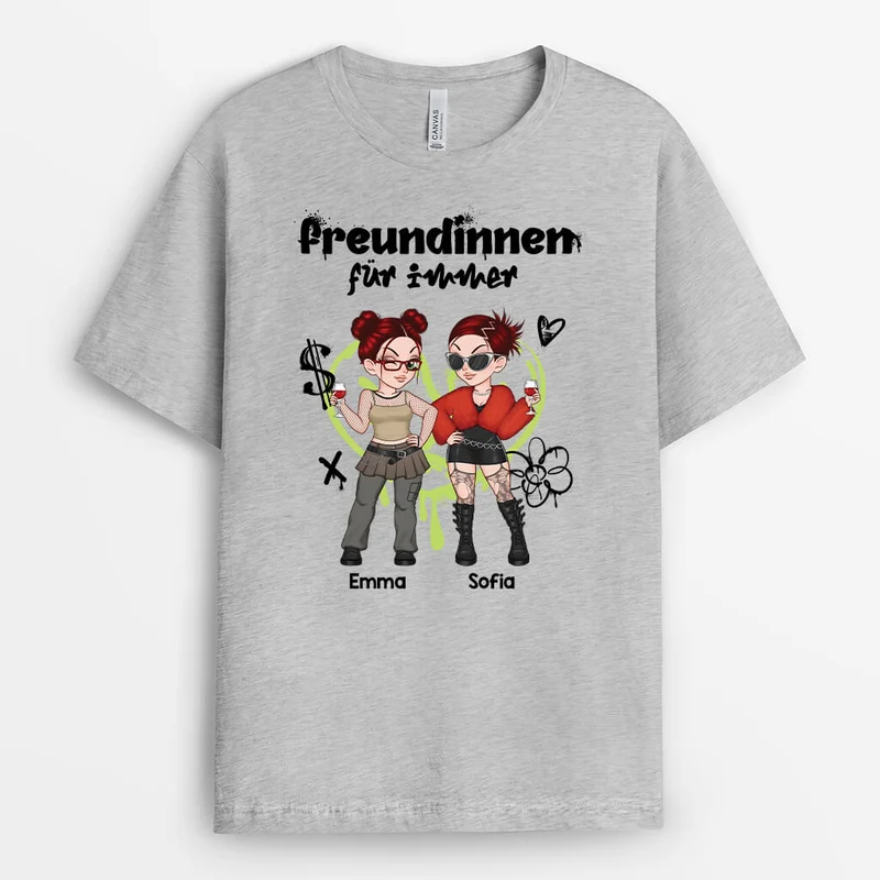 Besties/Schwestern für immer - Personalisiertes Geschenk | T-shirt für beste Freundinnen/Schwestern