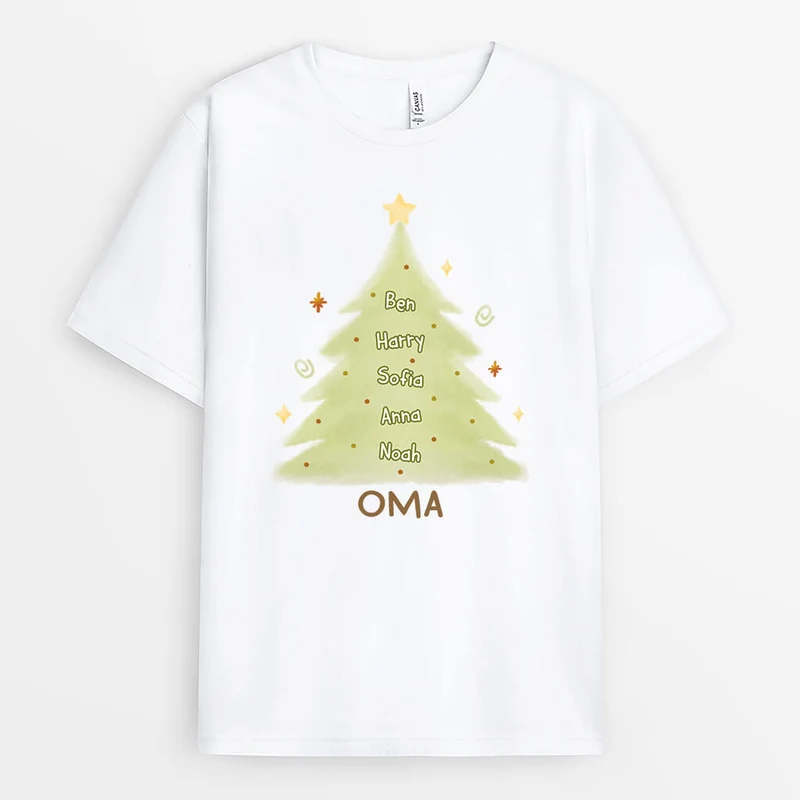 Oma Weihnachtsbaum - Personalisiertes Geschenk | T-Shirt für Omas zu Weihnachten