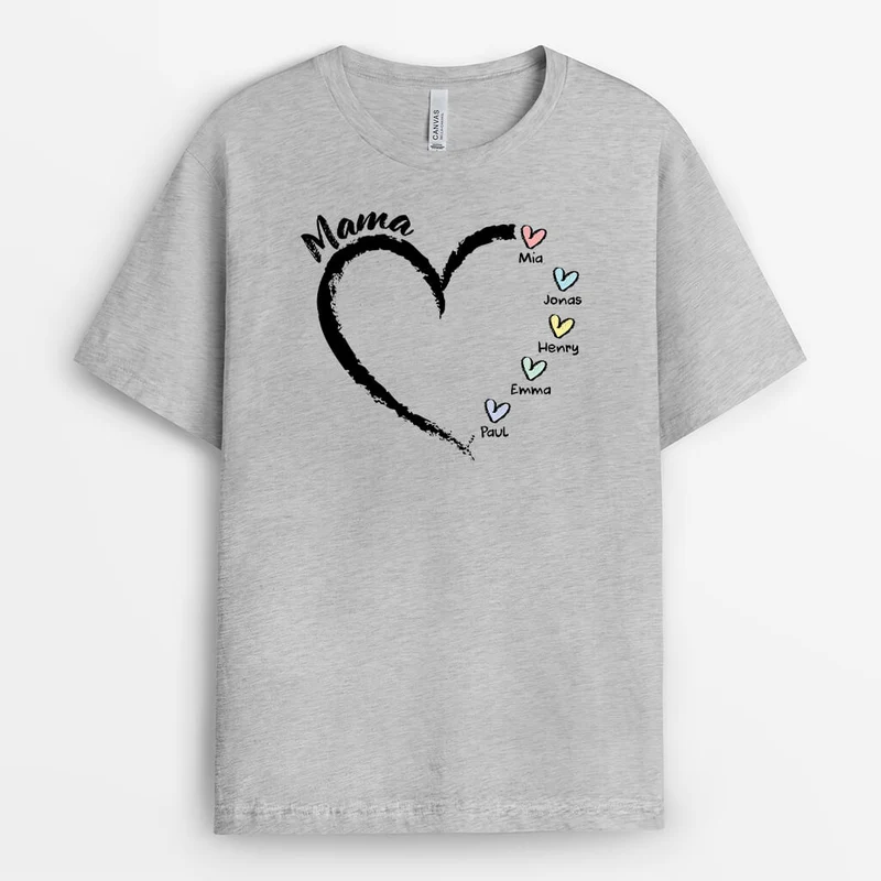 Oma Im Pastell Herz Stil - Personalisiertes Geschenk | T-Shirt für Omas