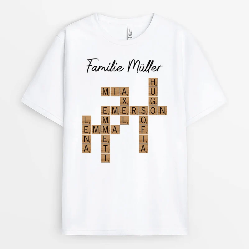 Die Familie Puzzle - Personalisiertes Geschenk | T-Shirt für die Familie