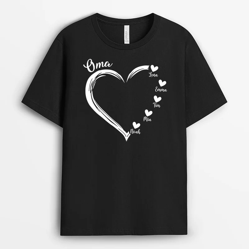 Oma mit Herz - Personalisiertes Geschenk | T-shirt für Omas