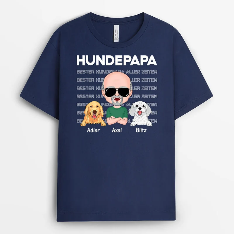 Cooler Hundepapa - Personalisiertes Geschenk | T-shirt für Hundeliebhaber