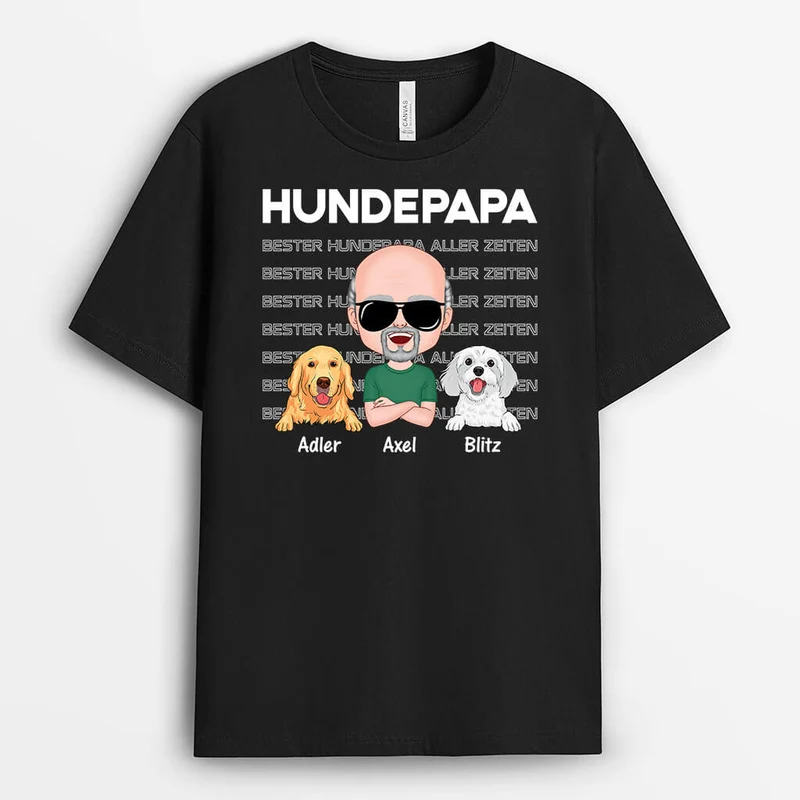Cooler Hundepapa - Personalisiertes Geschenk | T-shirt für Hundeliebhaber