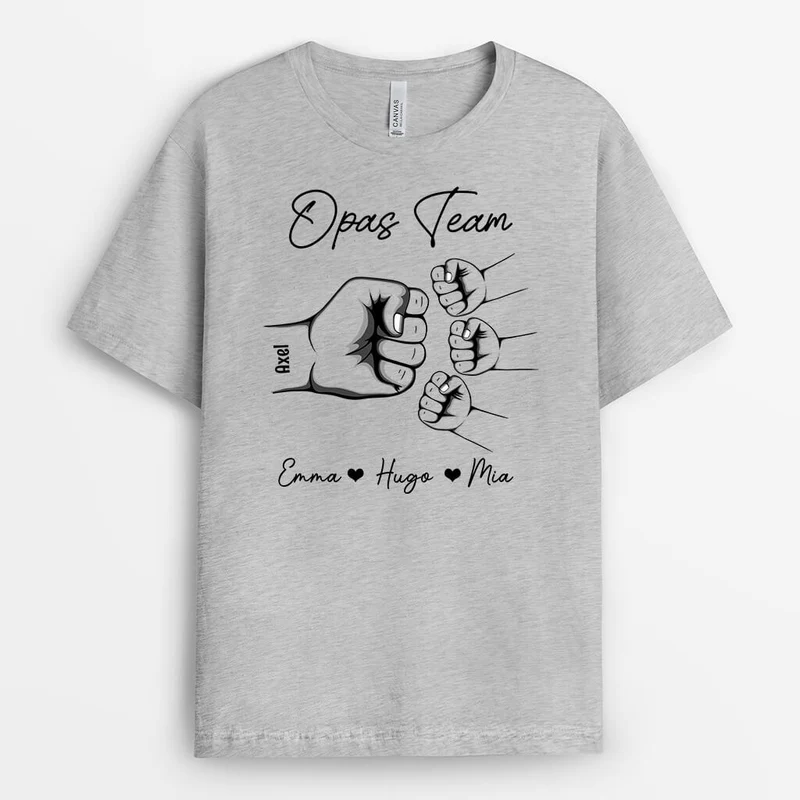 Papas Team Mit Faust - Personalisiertes Geschenk | T-shirt für Papas