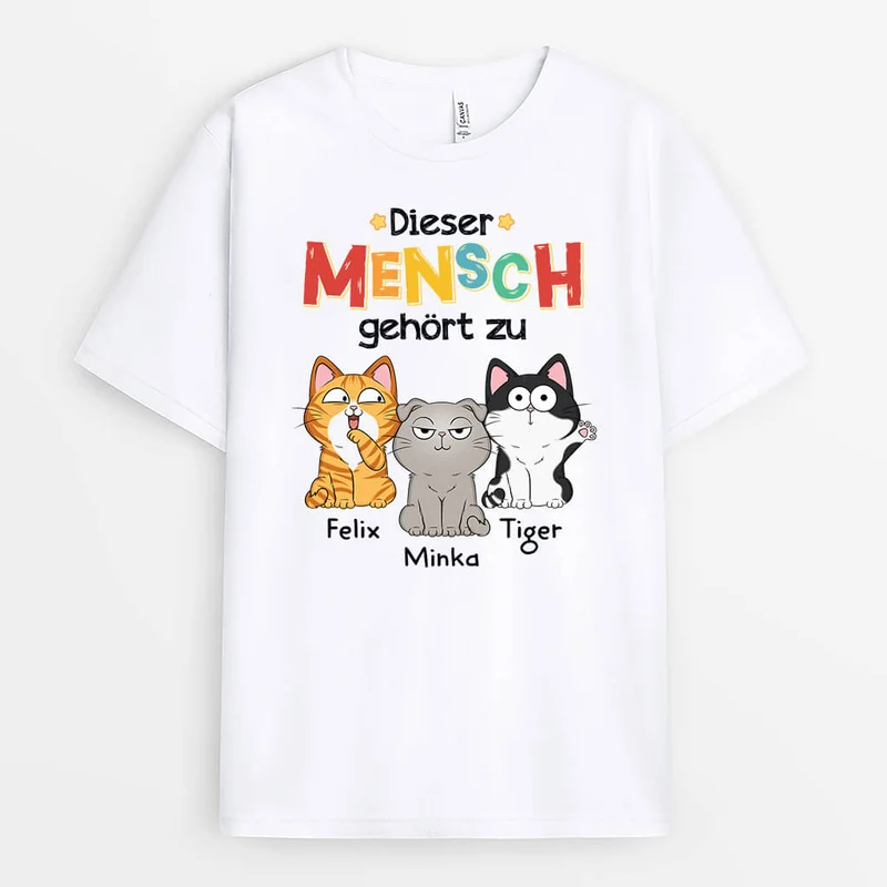 Dieser Mensch Gehört Zu Katzen - Personalisiertes Geschenk | T-shirt für Katzenliebhaber
