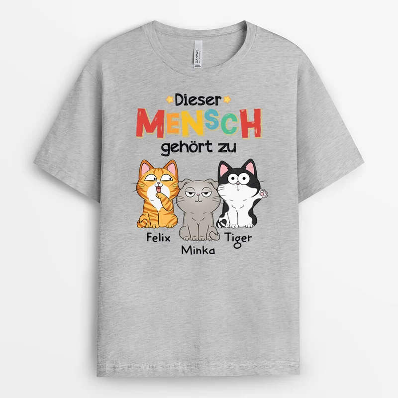 Dieser Mensch Gehört Zu Katzen - Personalisiertes Geschenk | T-shirt für Katzenliebhaber