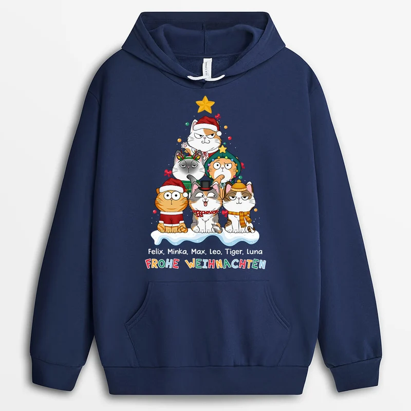 Miauige Weihnachten - Personalisiertes Geschenk | T-shirt für Katzenliebhaber