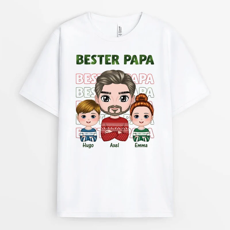 Bester Papa Aller Zeiten Weihnachten - Personalisiertes Geschenk | T-shirt für Papas