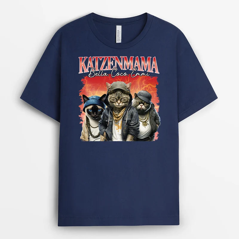 Katzenpapa Katzenmama Hip Hop Style - Personalisiertes Geschenk | T-shirt für Katzenliebhaber