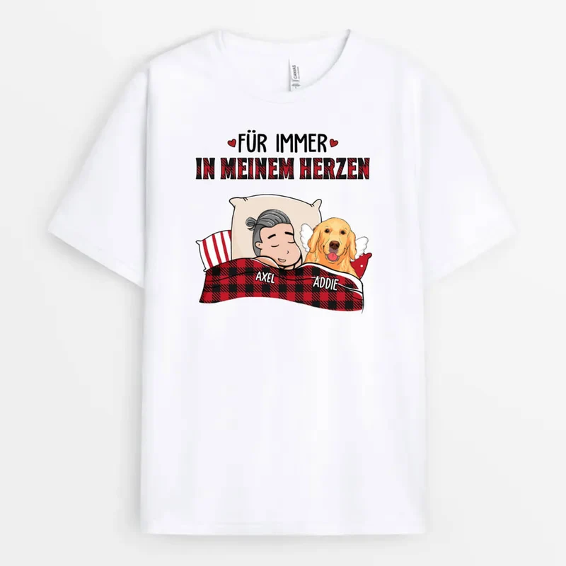 Für Immer In Meinem Herzen Mit Hunden - Personalisiertes Geschenk | T-shirt für Hundeliebhaber