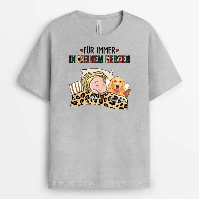 Für Immer In Meinem Herzen Mit Hunden - Personalisiertes Geschenk | T-shirt für Hundeliebhaber
