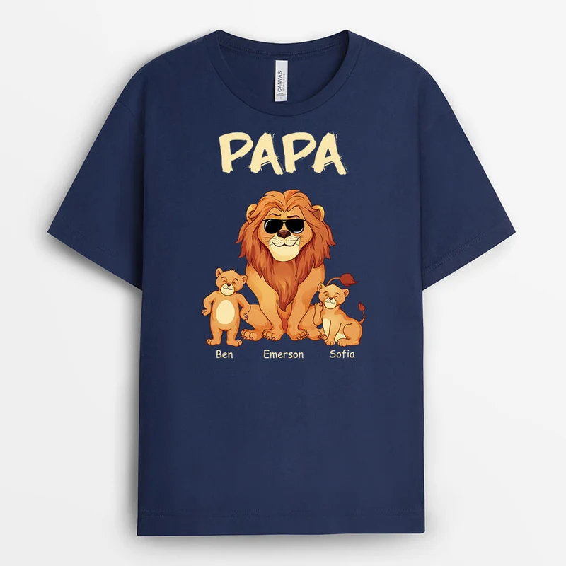 Opa Löwe - Personalisiertes Geschenk | T-Shirt für Opas/Papas