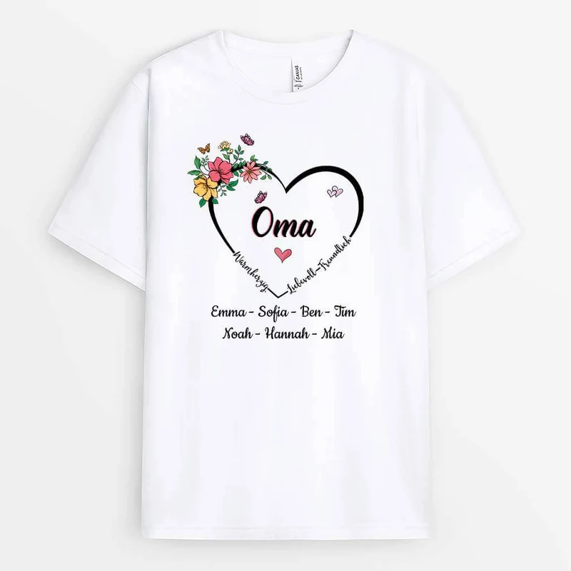 Oma Warmherzig Liebevoll Freundlich - Personalisiertes Geschenk | T-shirt für Frauen