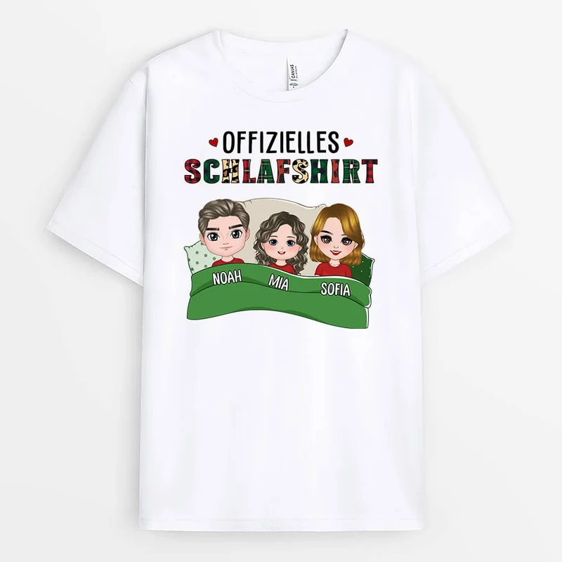 Offizielles Schlafshirt - Personalisiertes Geschenk | T-shirt für die Familie