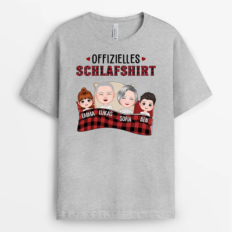 Offizielles Schlafshirt - Personalisiertes Geschenk | T-shirt für die Familie