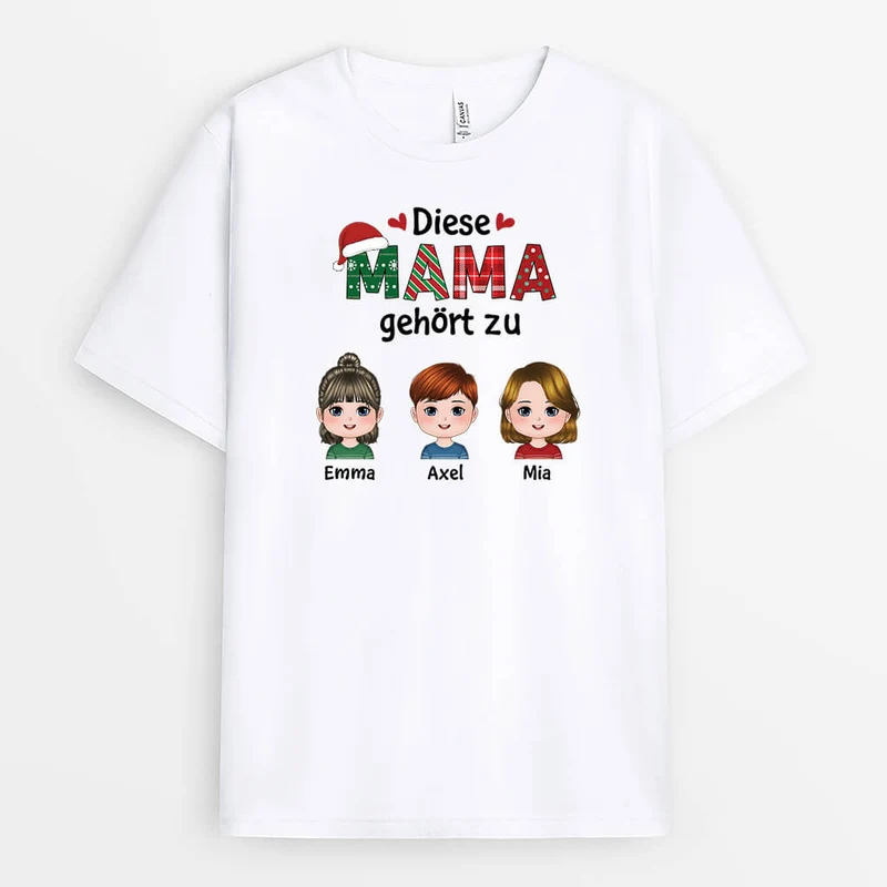 Diese Oma Gehört Zu Mit Weihnachtsmütze - Personalisiertes Geschenk | T-shirt für Oma