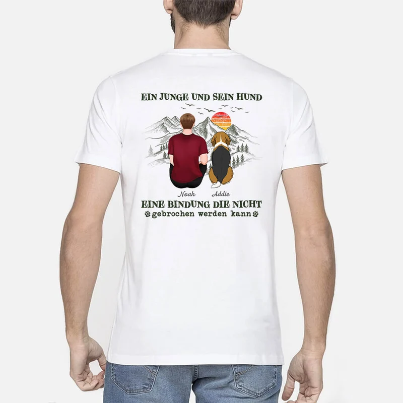 Ein Mädchen/Junge Und Ihr Hund/Sein Hund T-shirt - Personalisiertes Geschenk | T-shirt für Hundeliebhaber