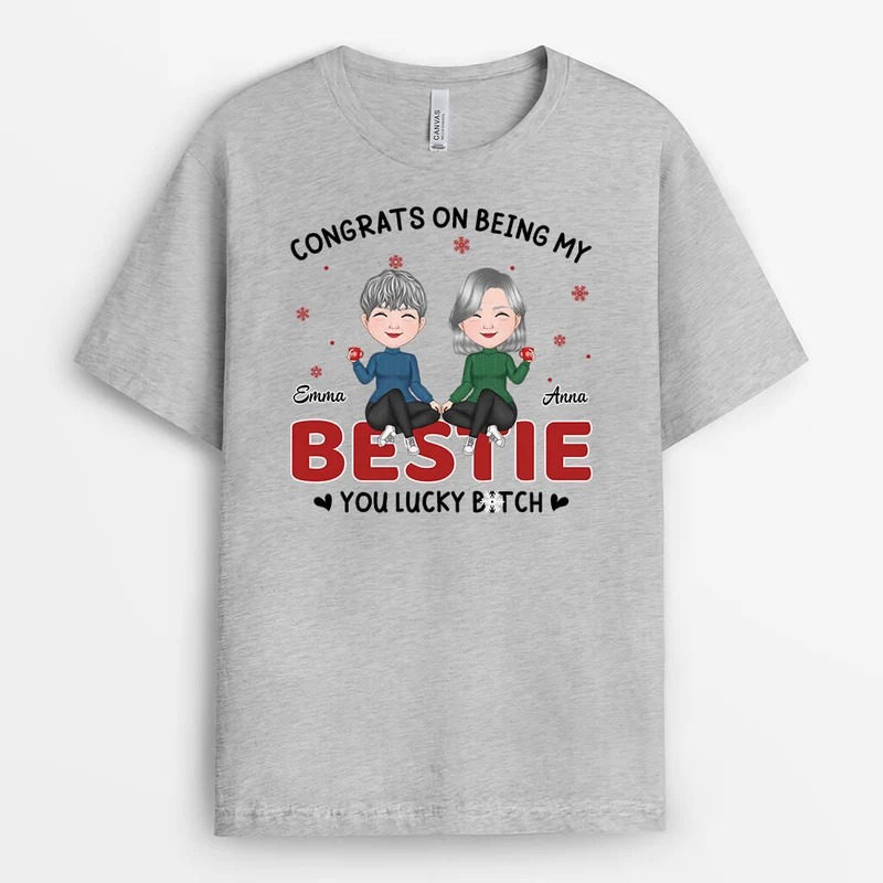 Glückwunsch, dass du meine Bestie bist - Personalisiertes Geschenk | T-shirt für beste Freundinnen