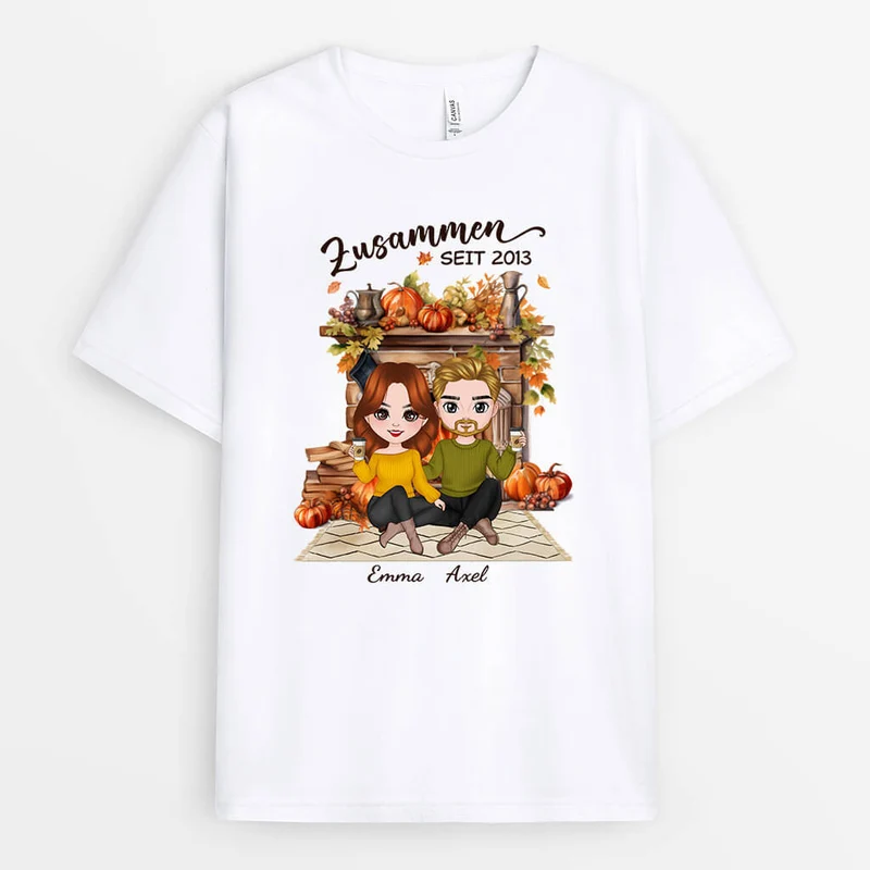 Personalisiertes Zusammen Seit Herbstsaison T-shirt