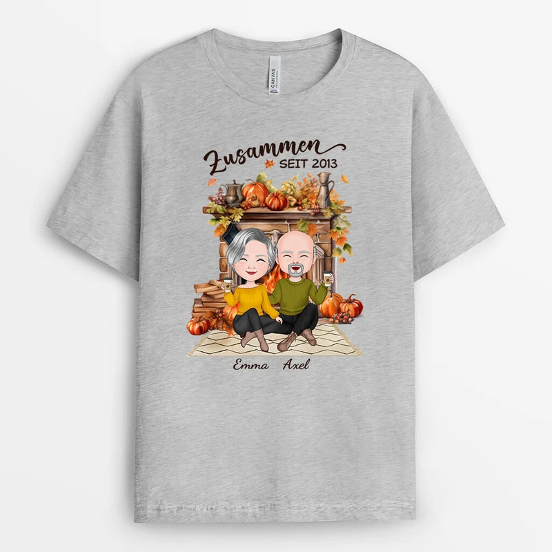 Personalisiertes Zusammen Seit Herbstsaison T-shirt
