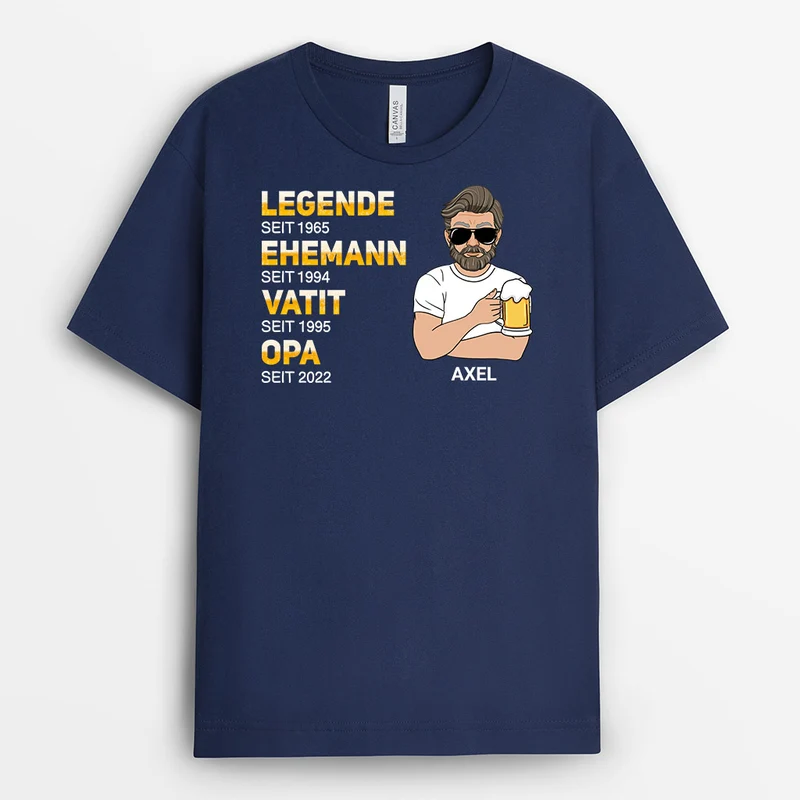 Legende Ehemann Papa Mann Opa - Personalisierte Geschenke | T-Shirt für Opa/Papa