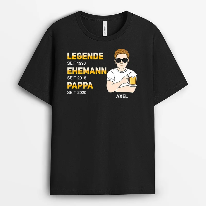 Legende Ehemann Papa Mann Opa - Personalisierte Geschenke | T-Shirt für Opa/Papa