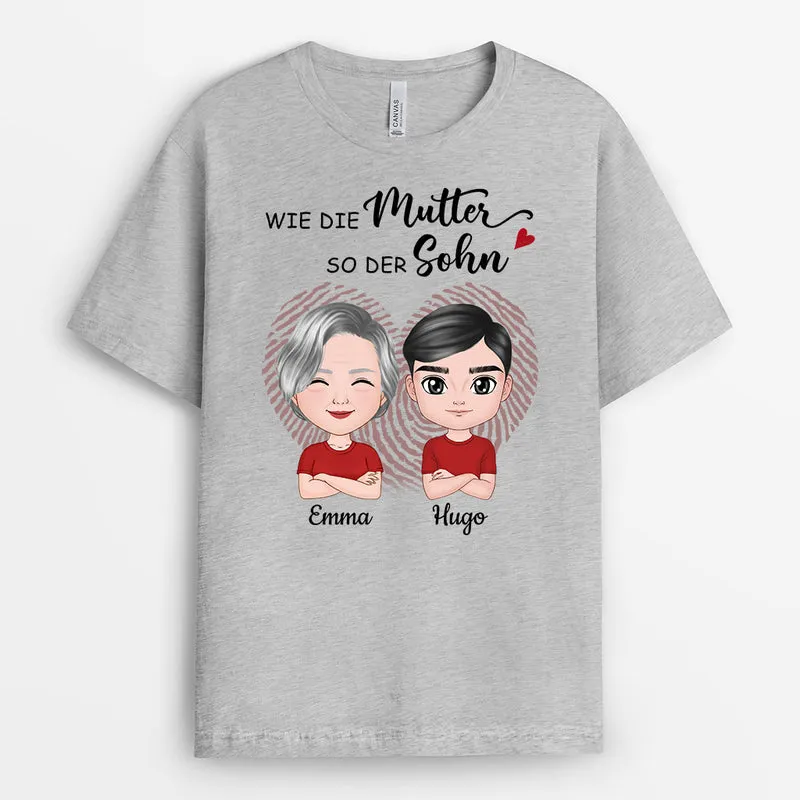 Wie Mutter Wie Tochter - Personalisierte Geschenke | T-Shirt für Mama/Oma