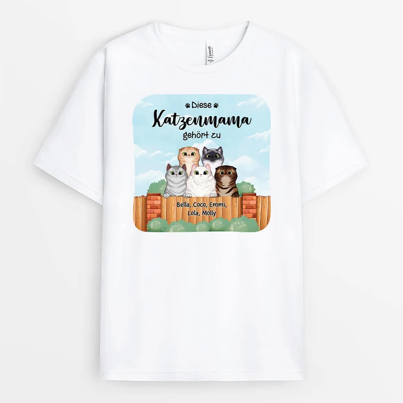 Diese Katzenmama/Dieser Katzenpapa Gehört Zu - Personalisiertes Geschenk | T-shirt für Katzenliebhaber