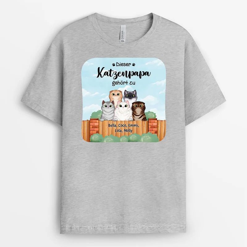 Diese Katzenmama/Dieser Katzenpapa Gehört Zu - Personalisiertes Geschenk | T-shirt für Katzenliebhaber