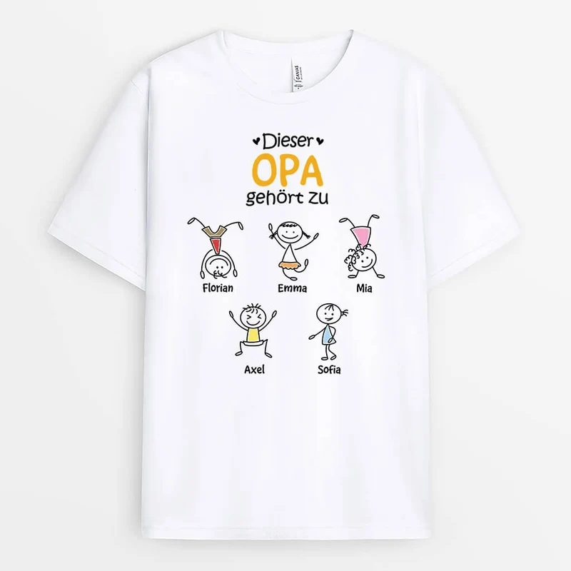 Dieser Opa/Papa Gehört Zu Wachsmalstift - Personalisiertes Geschenk | T-Shirt für Männer