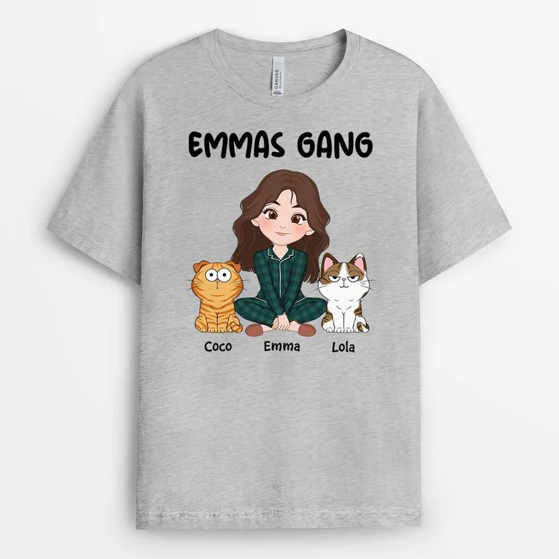 Names Gang - Personalisiertes Geschenk | T-Shirt für Katzeniebhaber