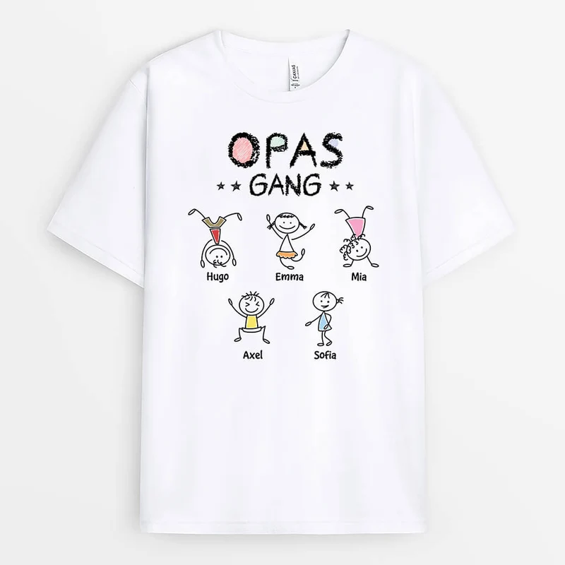 Opas/Papas Bande Wachsmalstift - Personalisiertes Geschenk | T-shirt für Männer