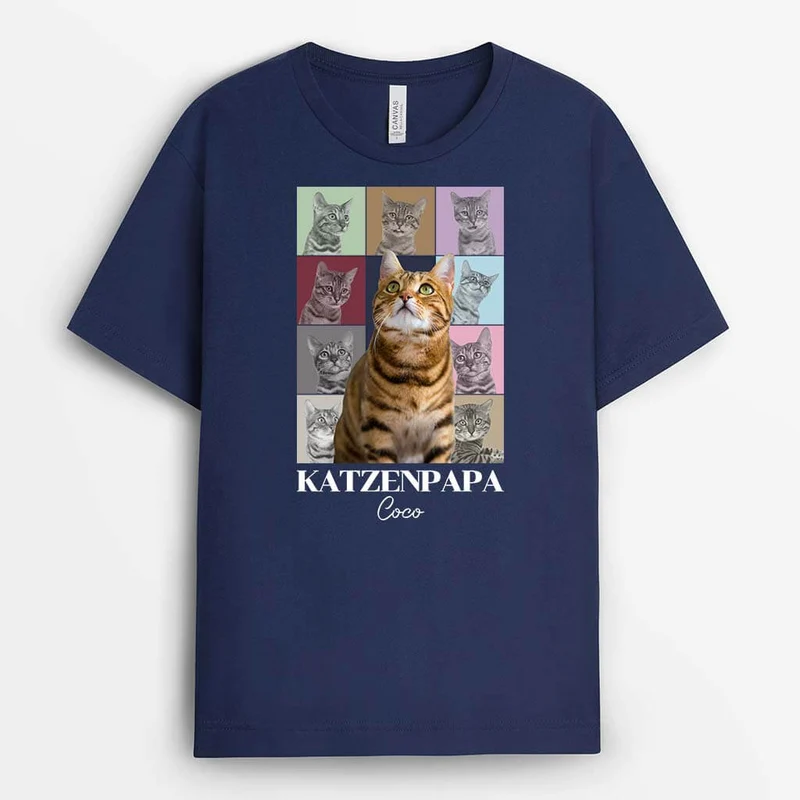 Katzenmama/Katzenpapa - Personalisiertes Geschenk | T-shirt für Katzenliebhaber