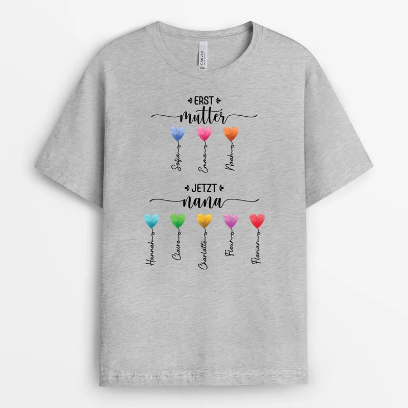 Erst Mama Jetzt Oma - Personalisiertes Geschenk | T-Shirt für Omas