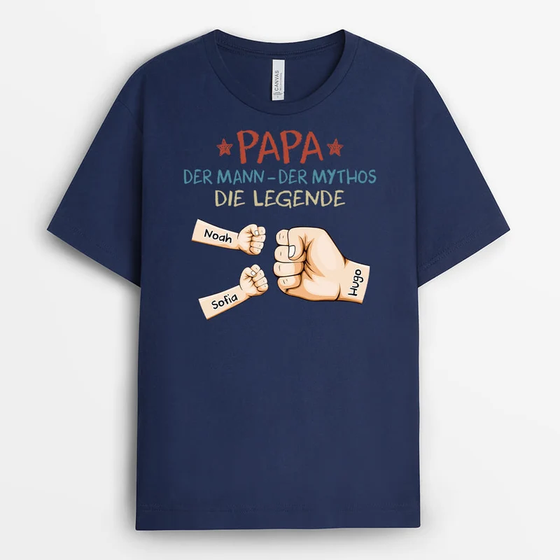 Papa Der Mann Der Mythos Die Legende - Personalisiertes Geschenk | T-shirt für Papas