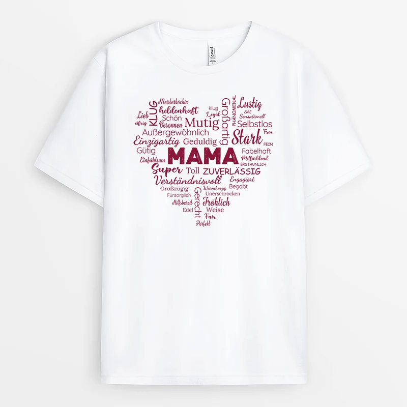 Super Mama Herz - Personalisiertes Geschenk | T-Shirt für Mamas