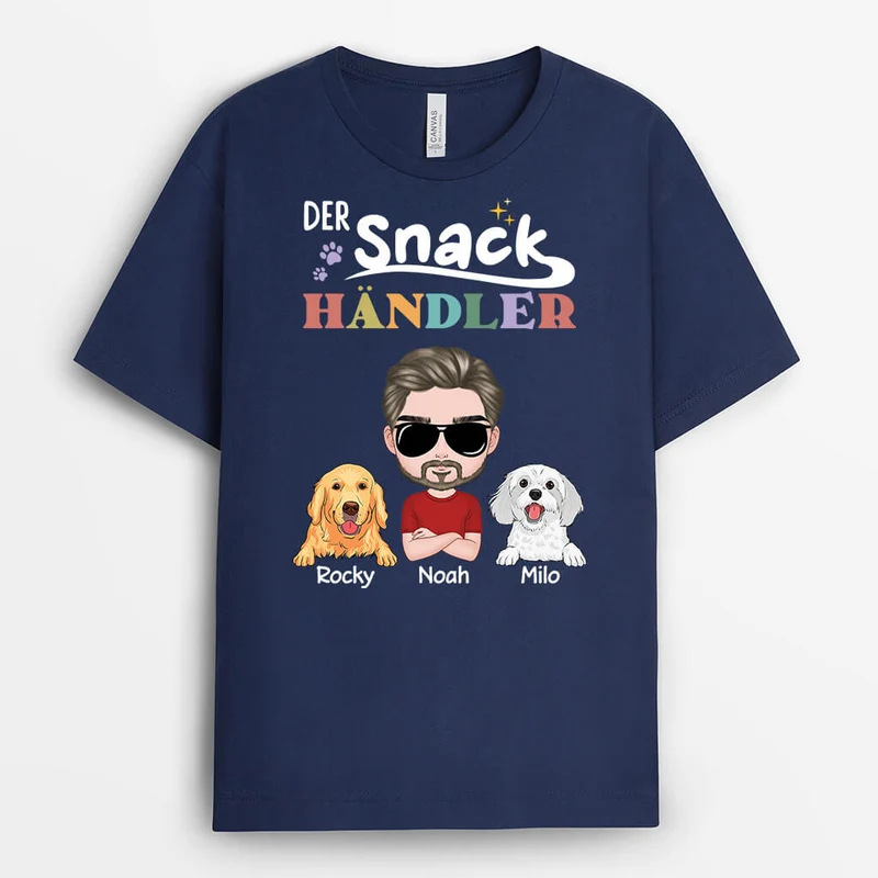Der Snackhändler - Personalisiertes Geschenk | T-shirt für Hundeliebhaber