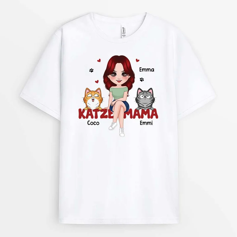 Katzenmama - Personalisiertes Geschenk | T-shirt für Mamas