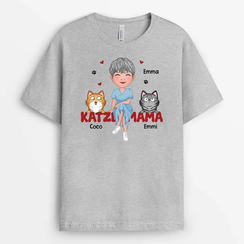 Katzenmama - Personalisiertes Geschenk | T-shirt für Mamas