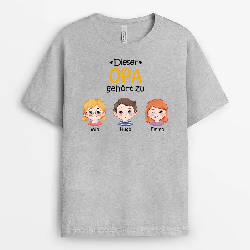 Dieser Opa Gehört Zu - Personalisiertes Geschenk | T-Shirt für Opas