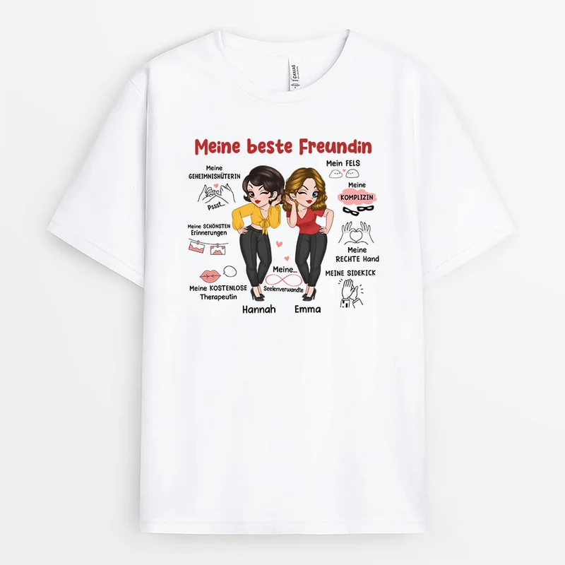 Meine Beste Freundin Definition - Personalisiertes Geschenk | T-Shirt für beste Freundinnen