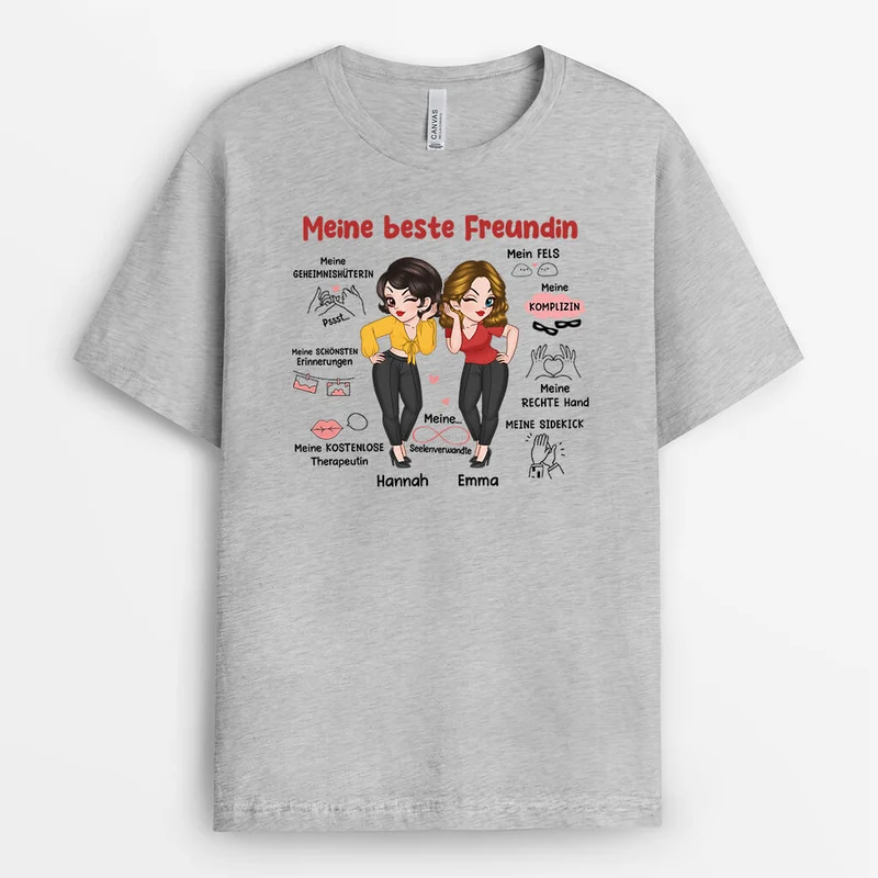 Meine Beste Freundin Definition - Personalisiertes Geschenk | T-Shirt für beste Freundinnen