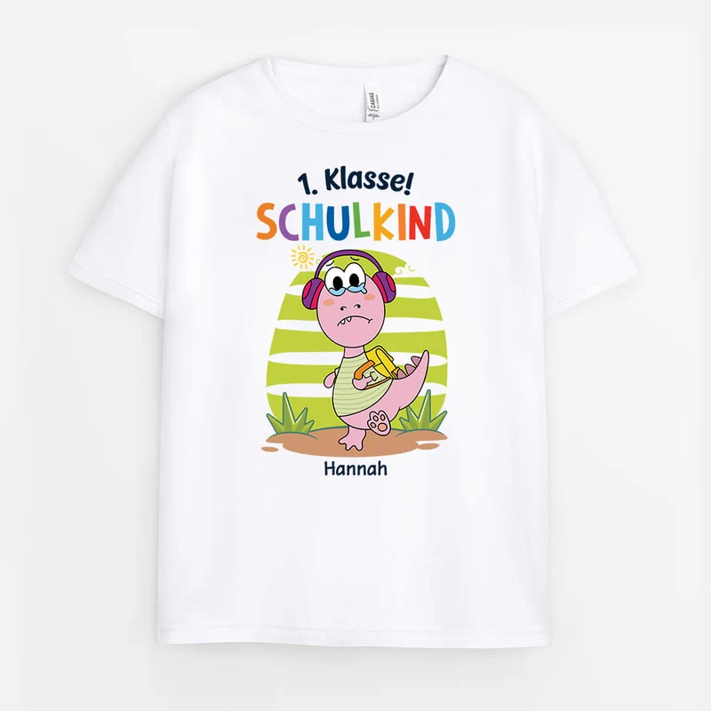 1. Klasse - Schulkind - Personalisiertes Geschenk | T-Shirt für Kinder/Jugendliche