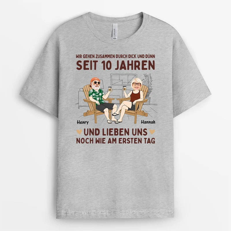 Wir Haben Schon Dick Und Dünn Miteinander Durchgestanden - Personalisiertes Geschenk | T-Shirt für Paare