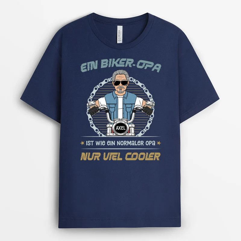 Ein Biker Papa/Ein Biker Opa - Personalisiertes Geschenk | T-Shirt für Männer