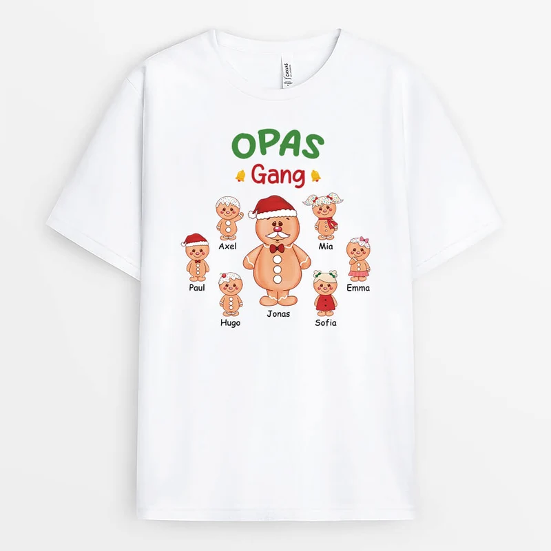 Opas/Papas Bande Lebkuchenmann - Personalisiertes Geschenk | T-Shirt für Männer zu Weihnachten