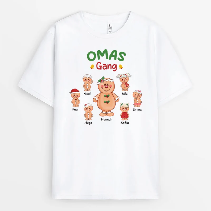 Omas/Mamas Bande Lebkuchenmann - Personalisiertes Geschenk | T-Shirt für Damen zu Weihnachten