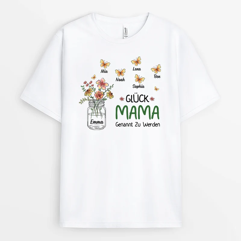 Glück Mama Genannt Zu Werden - Personalisierte Geschenke | T-Shirt für Frauen
